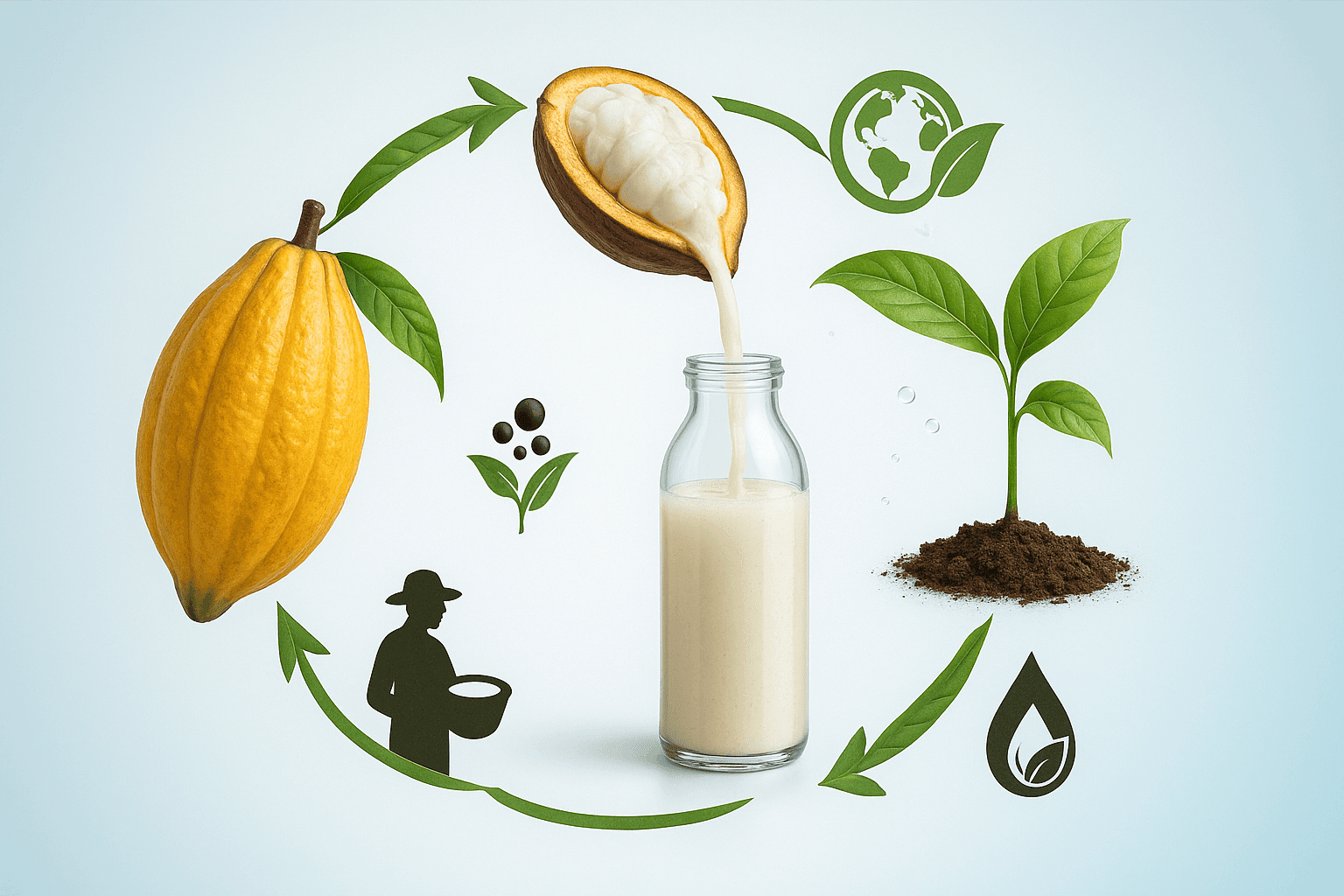 Cacao pod cross-section